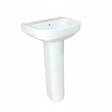 Wahkit Bathroom Sink Wahkit Ceramic Pedestal Basin with Rounded-Corner Rectangular Bowl & Straight Pedestal 400mm - 4011