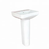 Wahkit Bathroom Sink Wahkit Ceramic Pedestal Basin with Square-Corner Rectangular Bowl & Straight Pedestal 405mm - 4005