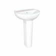 Wahkit Bathroom Sink Wahkit Ceramic Pedestal Basin with Wide Shallow Bowl & Straight Pedestal 465mm - 4006