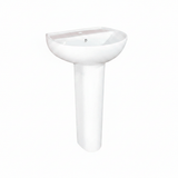 Wahkit Bathroom Sink Wahkit Ceramic Pedestal Basin with Wide Shallow Bowl & Straight Pedestal 465mm - 4006