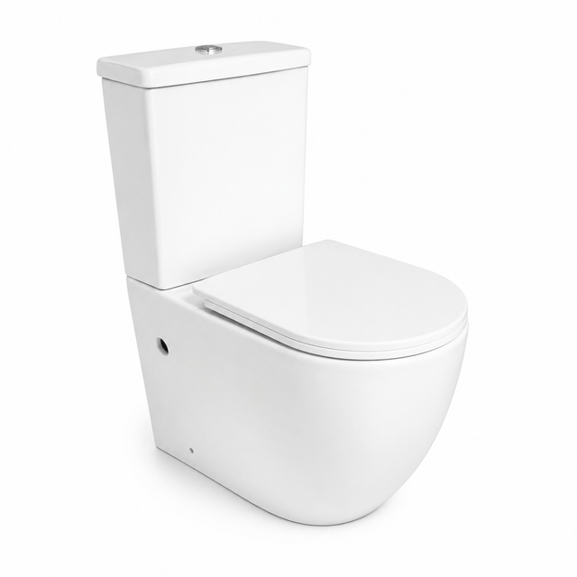 Wahkit Toilet & Urinal Wahkit Ceramic Skirted Two-Piece Water Closet with Fully Rounded Bowl 638mm - 2009