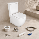 Wahkit Toilet & Urinal Wahkit Ceramic Skirted Two-Piece Water Closet with Fully Rounded Bowl 638mm - 2009