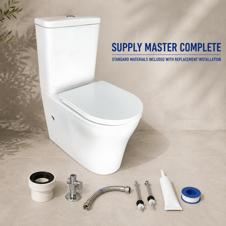 Wahkit Toilet & Urinal Wahkit Ceramic Skirted Two-Piece Water Closet with Rounded Bowl & Tapered Base 615mm - 2008