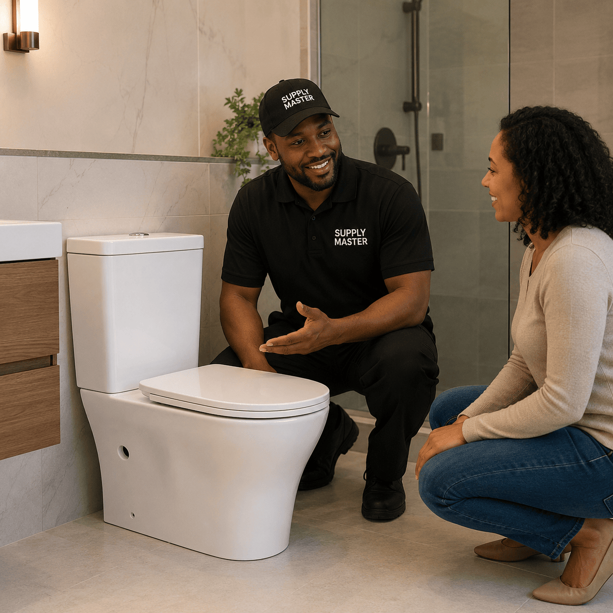 Wahkit Toilet & Urinal Wahkit Ceramic Skirted Two-Piece Water Closet with Rounded Bowl & Tapered Base 615mm - 2008