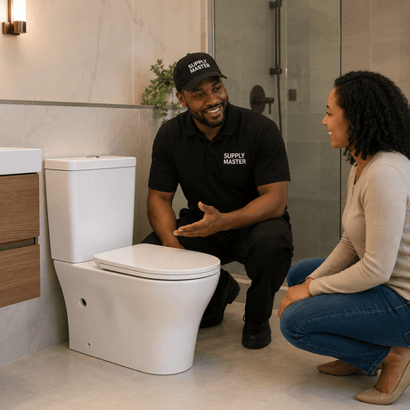 Wahkit Toilet & Urinal Wahkit Ceramic Skirted Two-Piece Water Closet with Rounded Bowl & Tapered Base 615mm - 2008