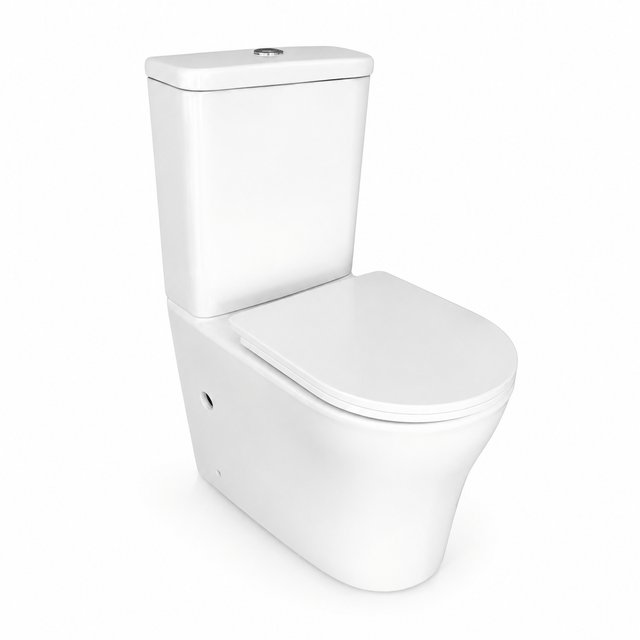 Wahkit Toilet & Urinal Wahkit Ceramic Skirted Two-Piece Water Closet with Rounded Bowl & Tapered Base 615mm - 2008