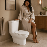 Wahkit Toilet & Urinal Wahkit Ceramic Skirted Two-Piece Water Closet with Tapered Tank & Rounded Bowl 647mm - 2012S