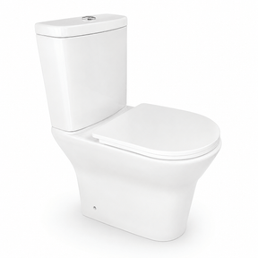 Wahkit Toilet & Urinal Wahkit Ceramic Skirted Two-Piece Water Closet with Tapered Tank & Rounded Bowl 647mm - 2012S