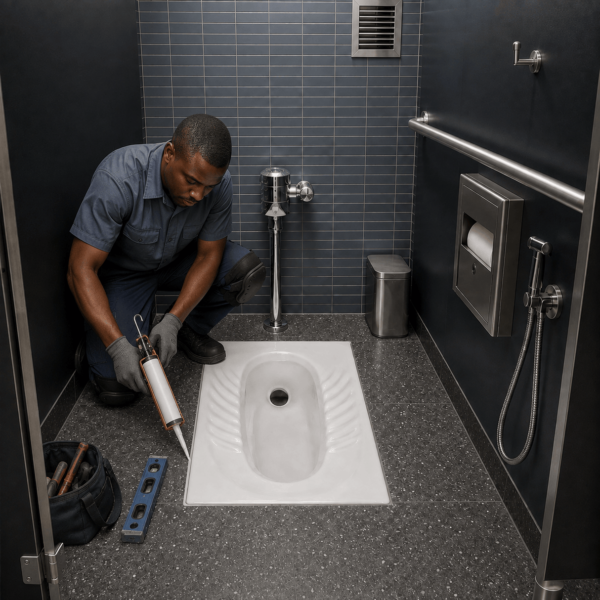 Wahkit Toilet & Urinal Wahkit Ceramic Squatting Pan with Ribbed Foot Grip 550mm - C003