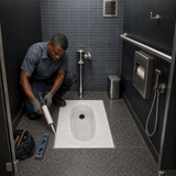 Wahkit Toilet & Urinal Wahkit Ceramic Squatting Pan with Ribbed Foot Grip 550mm - C003