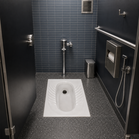 Wahkit Toilet & Urinal Wahkit Ceramic Squatting Pan with Ribbed Foot Grip 550mm - C003