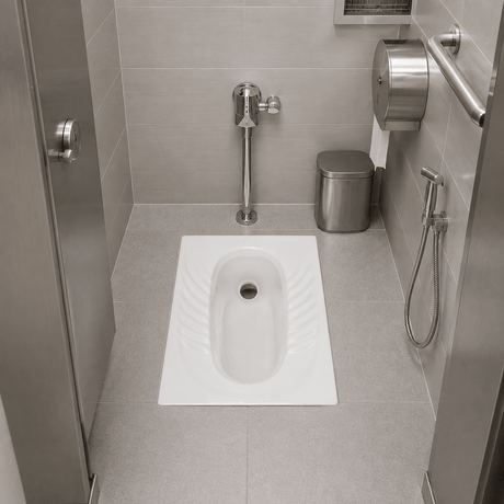Wahkit Toilet & Urinal Wahkit Ceramic Squatting Pan with Ribbed Foot Grip 550mm - C003