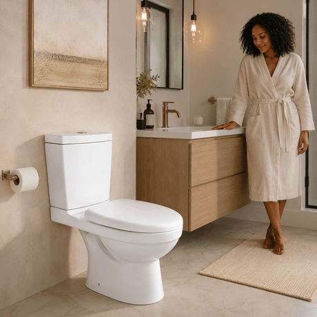 Wahkit Toilet & Urinal Wahkit Ceramic Standard Two-Piece Water Closet with Elongated Bowl & Floor Outlet 660mm - 2001S