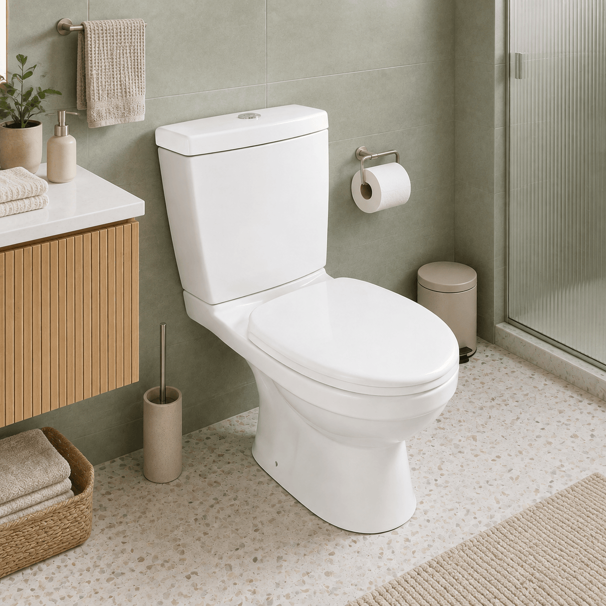 Wahkit Toilet & Urinal Wahkit Ceramic Standard Two-Piece Water Closet with Elongated Bowl & Floor Outlet 660mm - 2001S