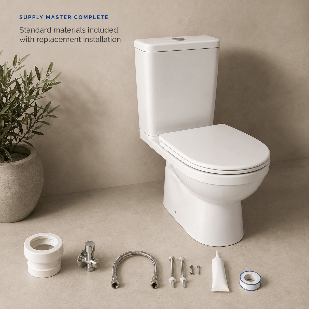 Wahkit Toilet & Urinal Wahkit Ceramic Standard Two-Piece Water Closet with Round Bowl 640mm - 2006S/P