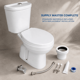 Wahkit Toilet & Urinal Wahkit Ceramic Standard Two-Piece Water Closet with Round Bowl, Curved-Top Tank & Floor Outlet 635mm - 2004S
