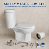 Wahkit Toilet & Urinal Wahkit Ceramic Standard Two-Piece Water Closet with Round Bowl, Cylindrical Tank & Floor Outlet 642mm - 2005S