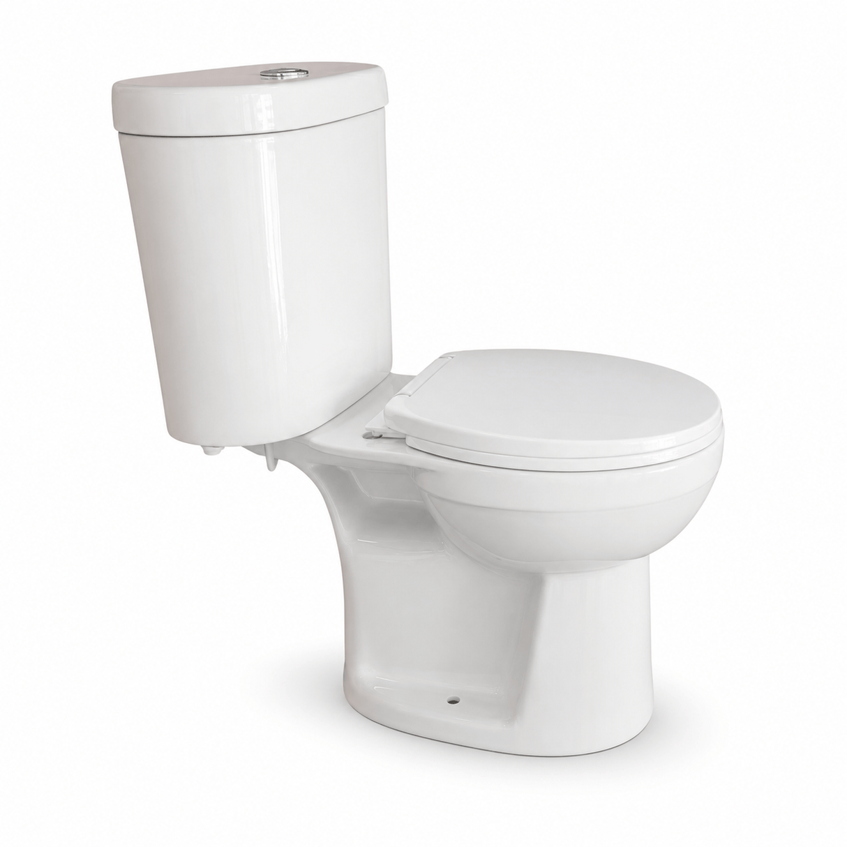 Wahkit Toilet & Urinal Wahkit Ceramic Standard Two-Piece Water Closet with Round Bowl, Cylindrical Tank & Floor Outlet 642mm - 2005S