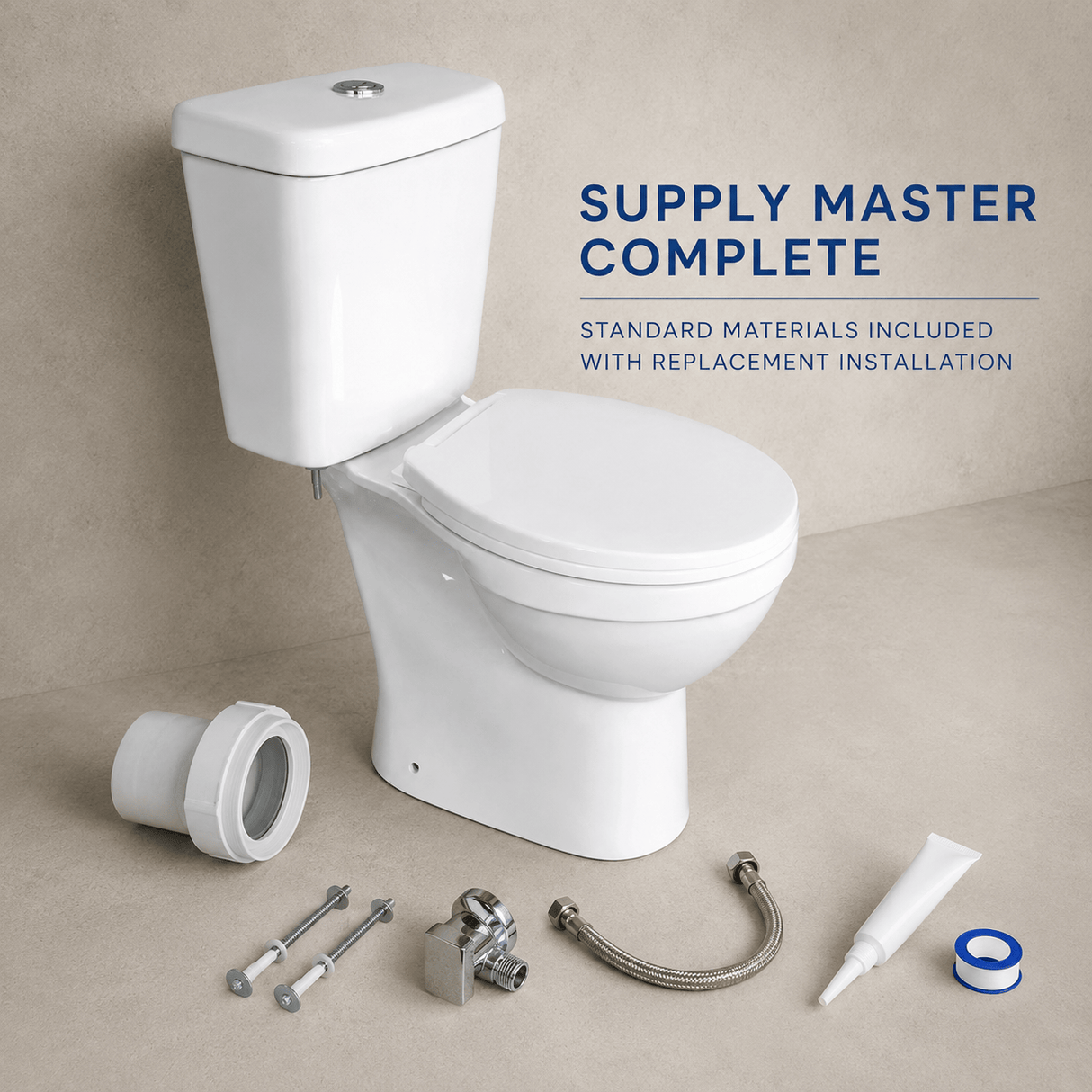 Wahkit Toilet & Urinal Wahkit Ceramic Standard Two-Piece Water Closet with Round Bowl, Tapered Tank & Floor Outlet 635mm - 2003S