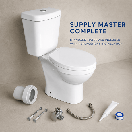 Wahkit Toilet & Urinal Wahkit Ceramic Standard Two-Piece Water Closet with Round Bowl, Tapered Tank & Floor Outlet 635mm - 2003S