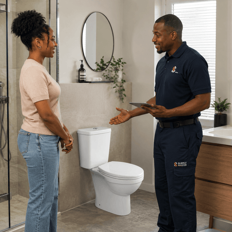 Wahkit Toilet & Urinal Wahkit Ceramic Standard Two-Piece Water Closet with Round Bowl, Tapered Tank & Floor Outlet 635mm - 2003S