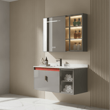 Wahkit Bathroom Vanity & Cabinets Wahkit Charcoal Marble Plywood Bathroom Vanity with Basin and Smart Mirror 800mm - K-9049AC