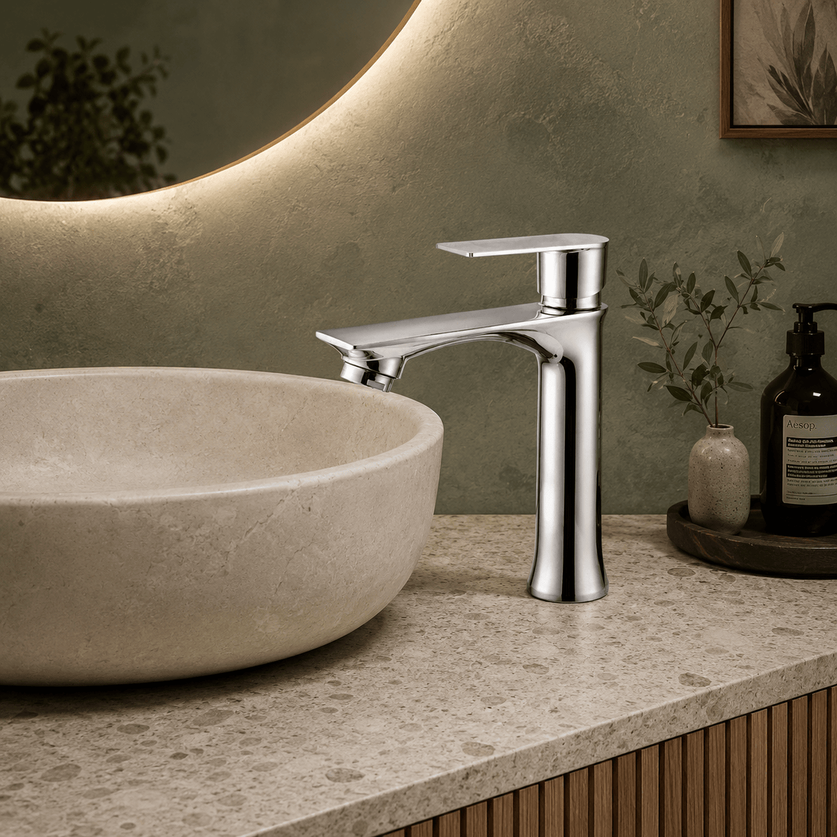Wahkit Bathroom Faucet Wahkit Chrome Angled Basin Mixer Tap in Zinc Alloy - K-8906
