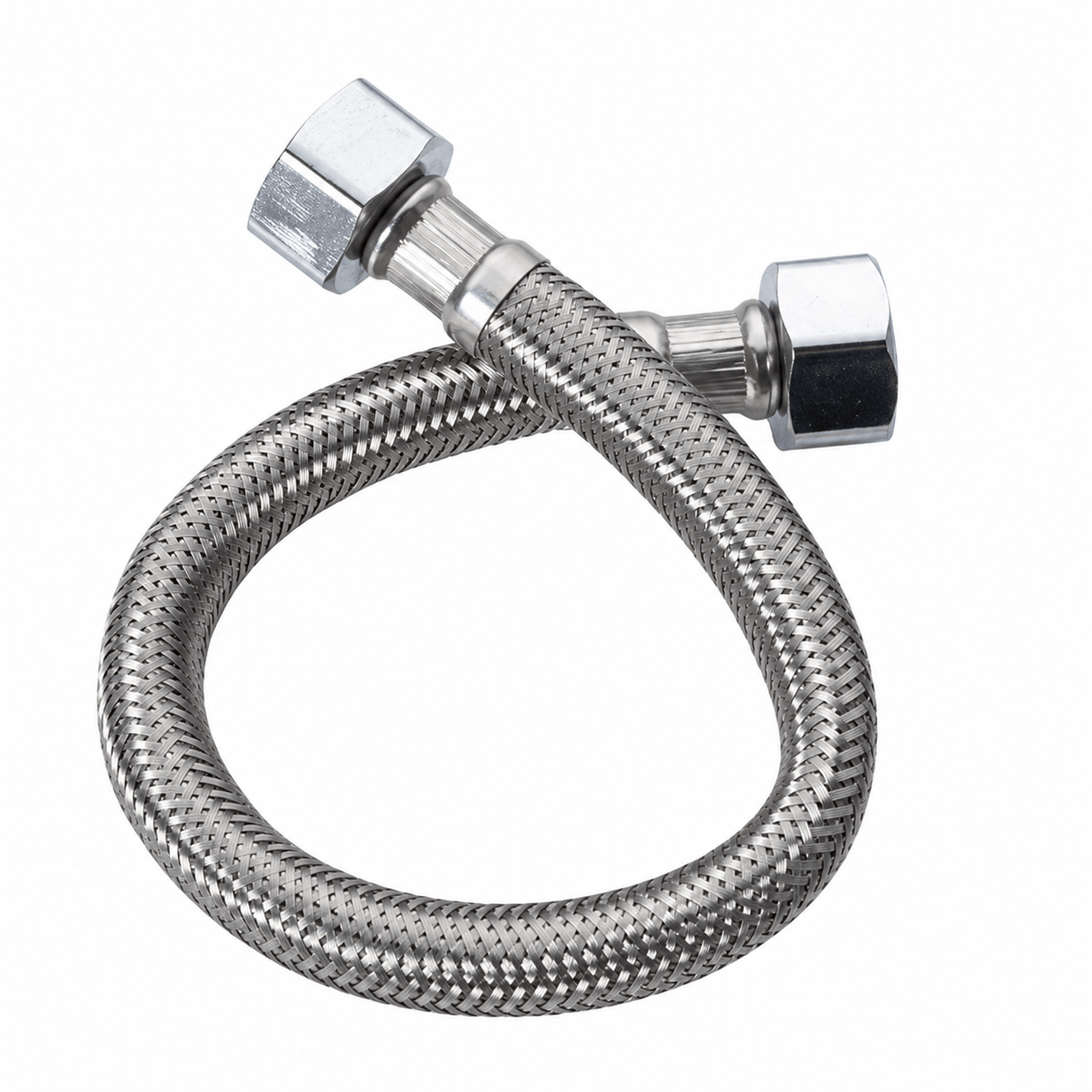 Wahkit Plumbing Parts & Fittings Wahkit Chrome Braided Flexible Connector Hose in Stainless Steel 30cm | 40cm | 60cm - K-J426