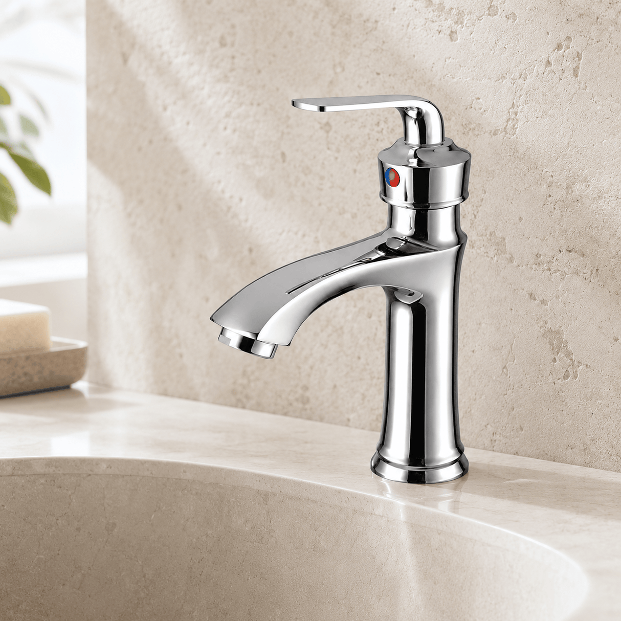 Wahkit Bathroom Faucet Wahkit Chrome Curved Basin Mixer Tap in Zinc Alloy - K-8907