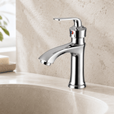 Wahkit Bathroom Faucet Wahkit Chrome Curved Basin Mixer Tap in Zinc Alloy - K-8907