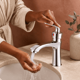 Wahkit Bathroom Faucet Wahkit Chrome Curved Basin Mixer Tap in Zinc Alloy - K-8907