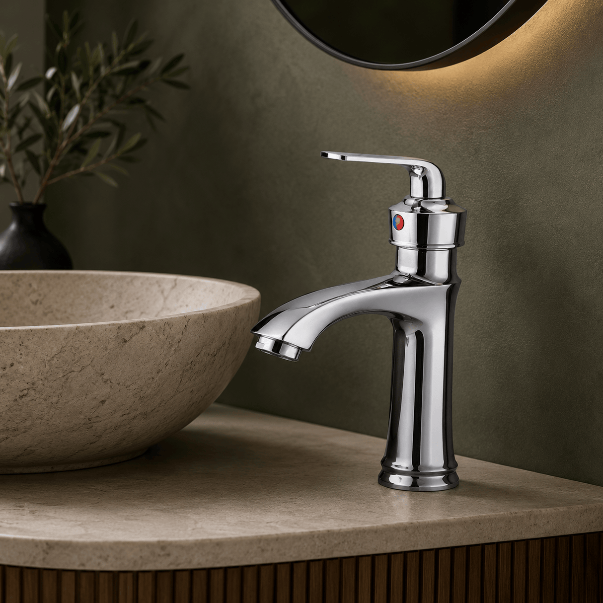Wahkit Bathroom Faucet Wahkit Chrome Curved Basin Mixer Tap in Zinc Alloy - K-8907