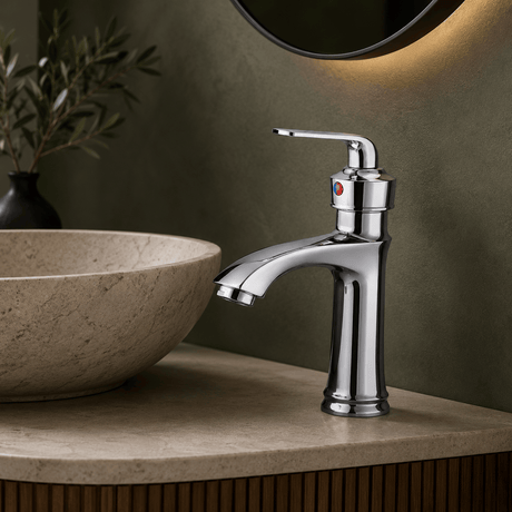 Wahkit Bathroom Faucet Wahkit Chrome Curved Basin Mixer Tap in Zinc Alloy - K-8907