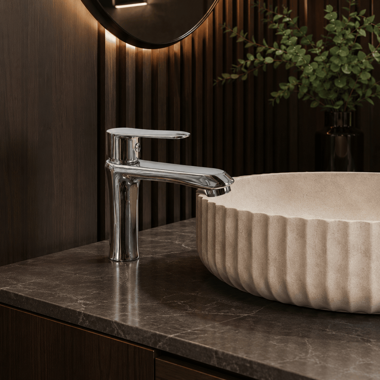 Wahkit Bathroom Faucet Wahkit Chrome Curved Body Basin Mixer Tap in Zinc Alloy - K-8985