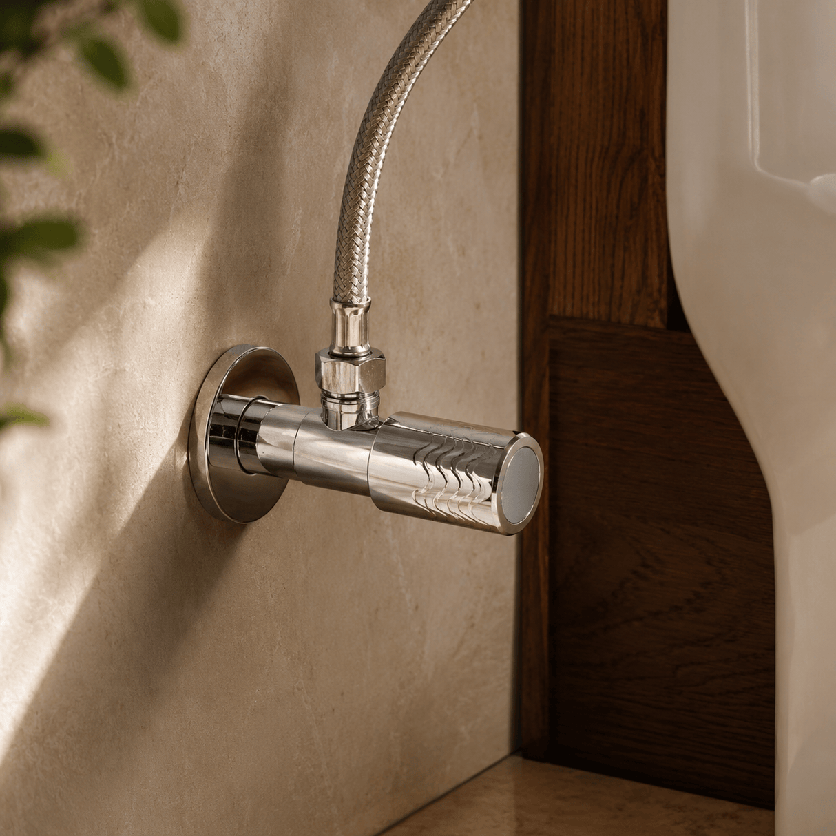 Wahkit Taps & Faucets Wahkit Chrome Cylindrical Angle Valve in Stainless Steel - K-8644B