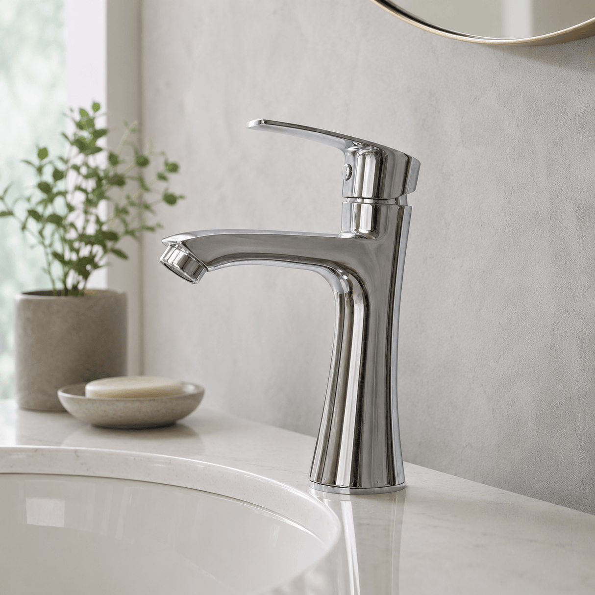 Wahkit Bathroom Faucet Wahkit Chrome Dark Body Basin Mixer Tap in Zinc Alloy - K-8986