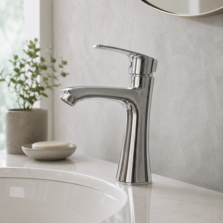 Wahkit Bathroom Faucet Wahkit Chrome Dark Body Basin Mixer Tap in Zinc Alloy - K-8986