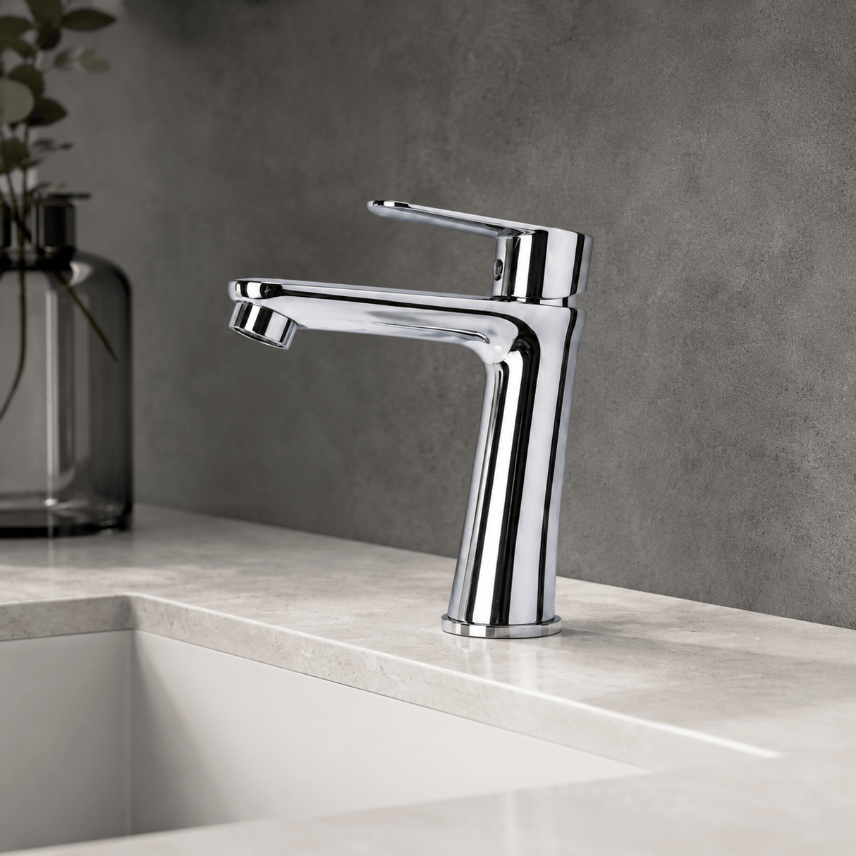 Wahkit Bathroom Faucet Wahkit Chrome Dark Body Basin Mixer Tap in Zinc Alloy - K-8988