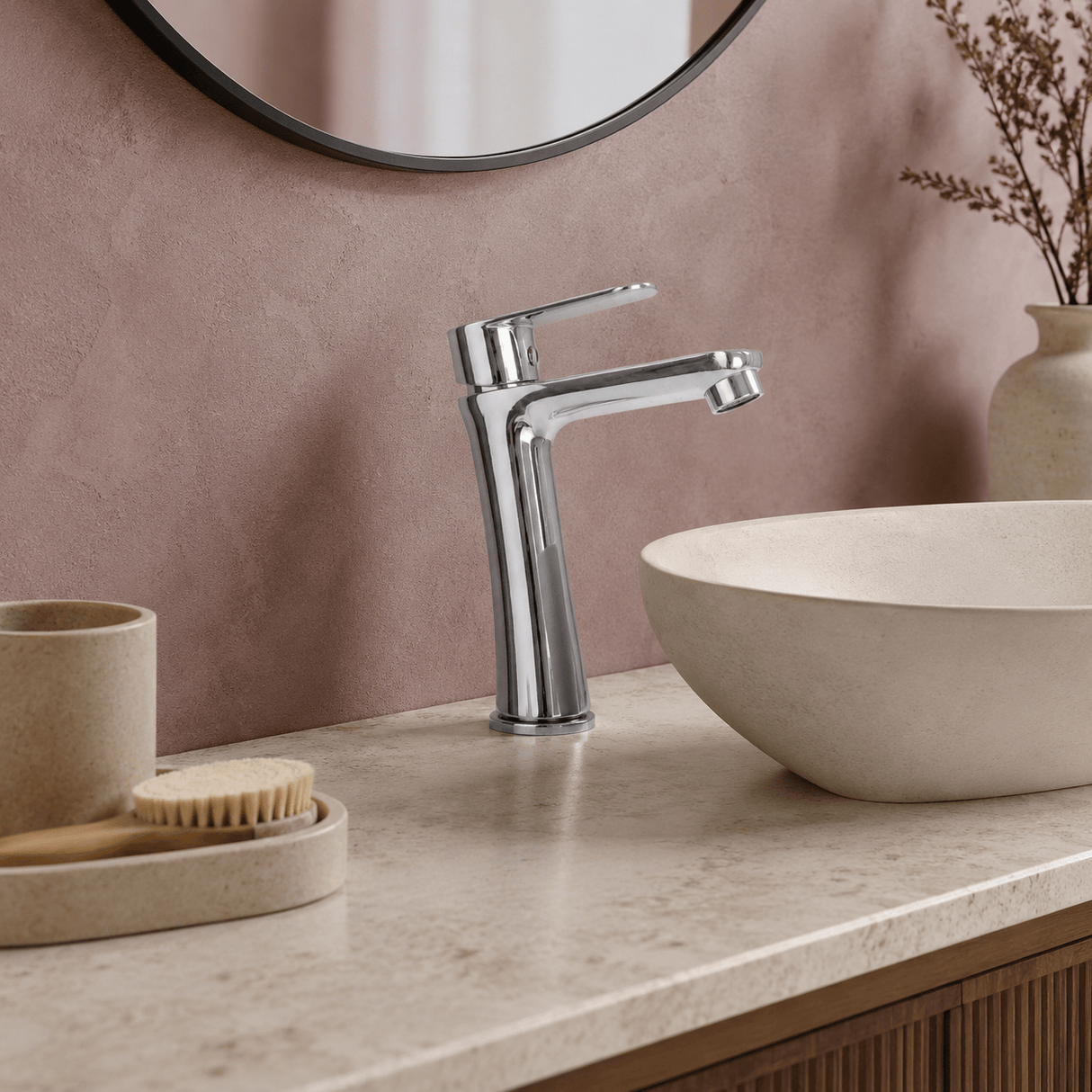 Wahkit Bathroom Faucet Wahkit Chrome Dark Body Basin Mixer Tap in Zinc Alloy - K-8988