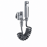 Wahkit Shower Set & Head Wahkit Chrome Handheld Bidet Spray Set in Stainless Steel with 2-Way Angle Valve - K-8652