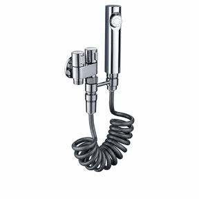Wahkit Shower Set & Head Wahkit Chrome Handheld Bidet Spray Set in Stainless Steel with 2-Way Angle Valve - K-8652