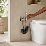 Wahkit Shower Set & Head Wahkit Chrome Handheld Bidet Spray Set in Stainless Steel with 2-Way Angle Valve - K-8652