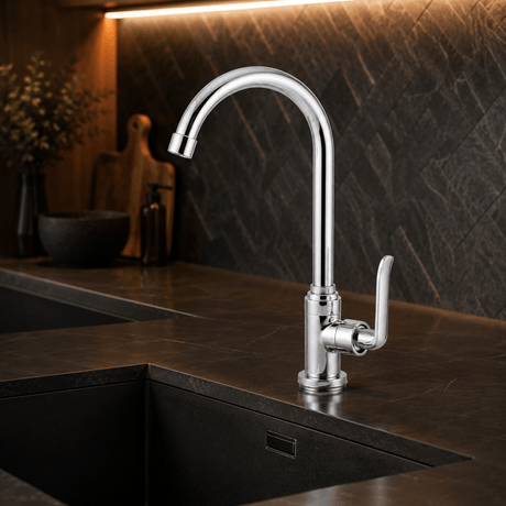 Wahkit Kitchen Tap Wahkit Chrome High Arc Kitchen Faucet Tap in Zinc Alloy - K-8979