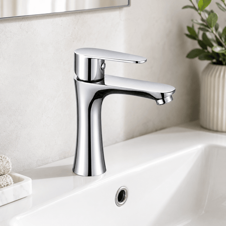 Wahkit Bathroom Faucet Wahkit Chrome Sculpted Basin Mixer Tap in Zinc Alloy - K-8902