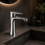 Wahkit Bathroom Faucet Wahkit Chrome Sculpted Basin Mixer Tap in Zinc Alloy - K-8902