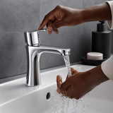 Wahkit Bathroom Faucet Wahkit Chrome Sculpted Basin Mixer Tap in Zinc Alloy - K-8902