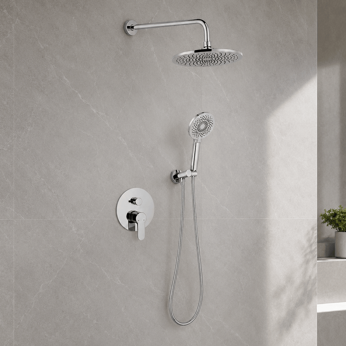 Wahkit Shower Set & Head Wahkit Chrome Slim Head Concealed Rain Shower Set in Copper - K-8414