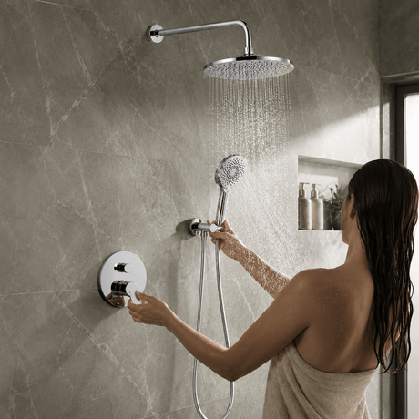 Wahkit Shower Set & Head Wahkit Chrome Slim Head Concealed Rain Shower Set in Copper - K-8414