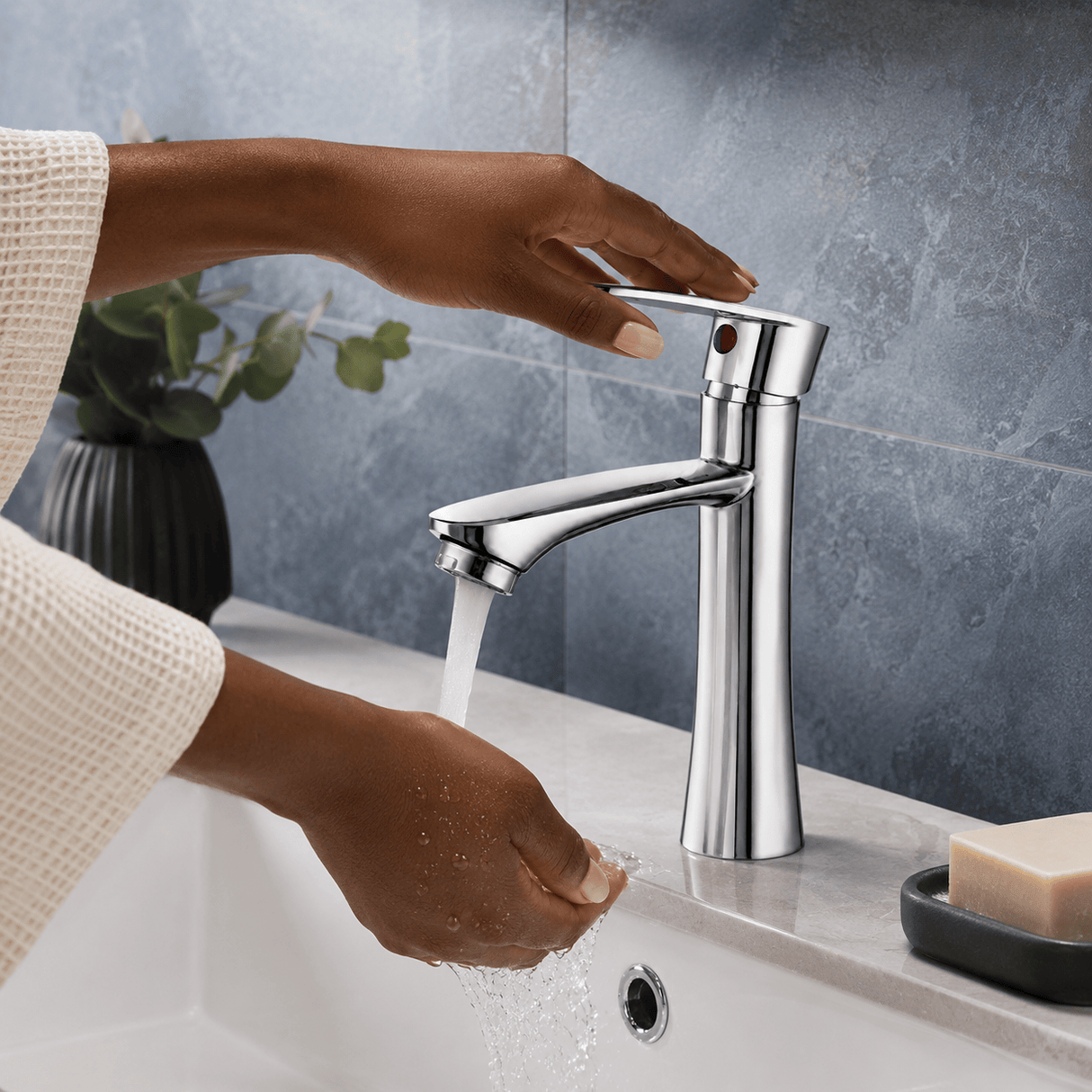 Wahkit Bathroom Faucet Wahkit Chrome Slim Lever Basin Mixer Tap in Zinc Alloy - K-8903