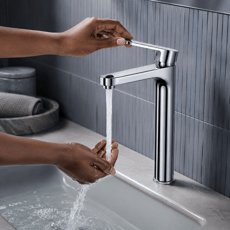 Wahkit Bathroom Faucet Wahkit Chrome Slim Tall Basin Mixer Tap in Copper - K-8165